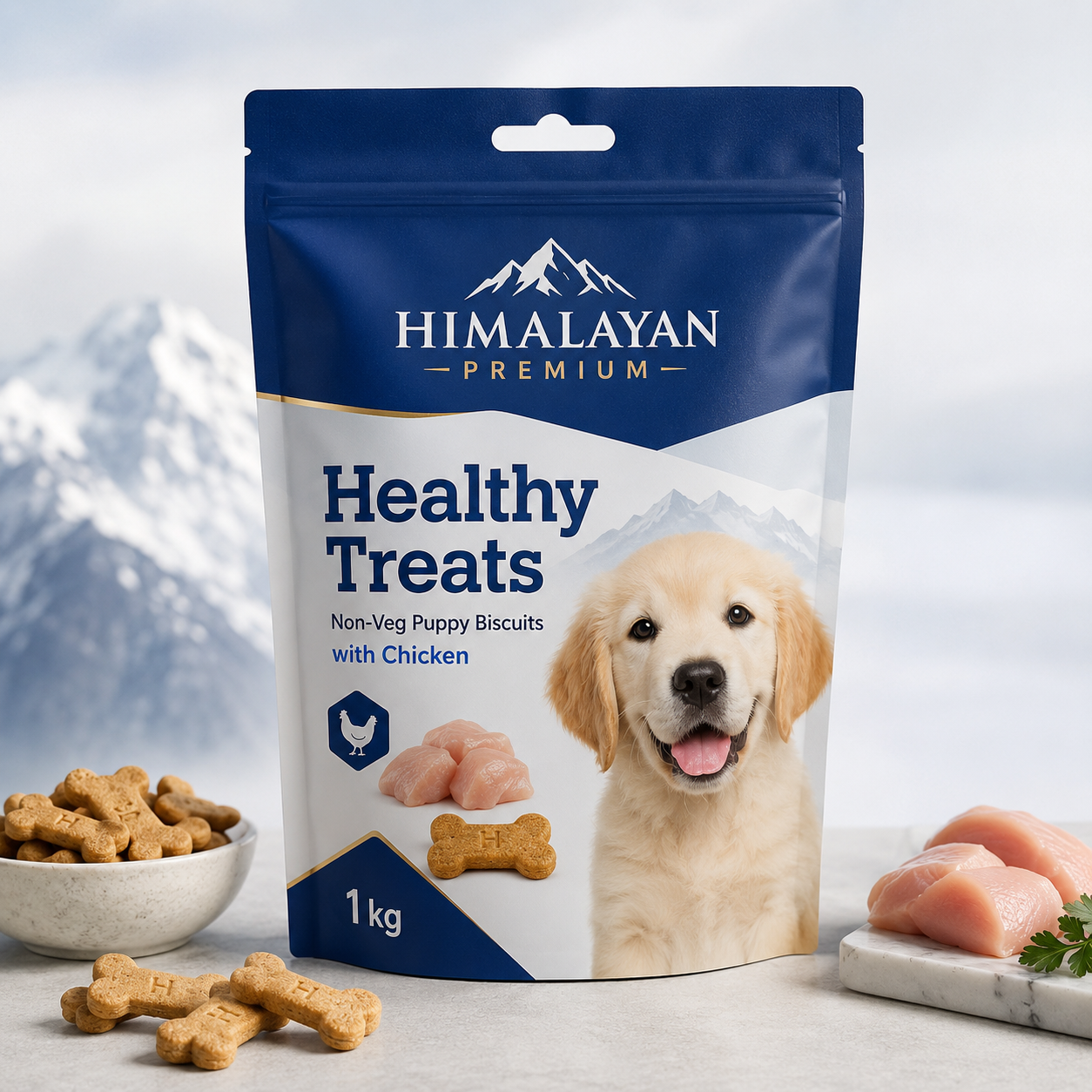 Himalayan Premium Healthy Treats Non-Veg Puppy Biscuits with Chicken